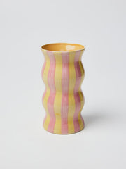 Palma Vase - Yellow Pink Stripe