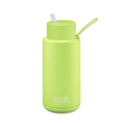 Ceramic Reusable Bottle With Straw Lid 1L - Pistachio Green