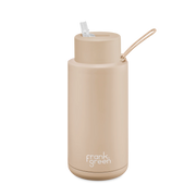Ceramic Reusable Bottle With Straw Lid 1L - Soft Stone