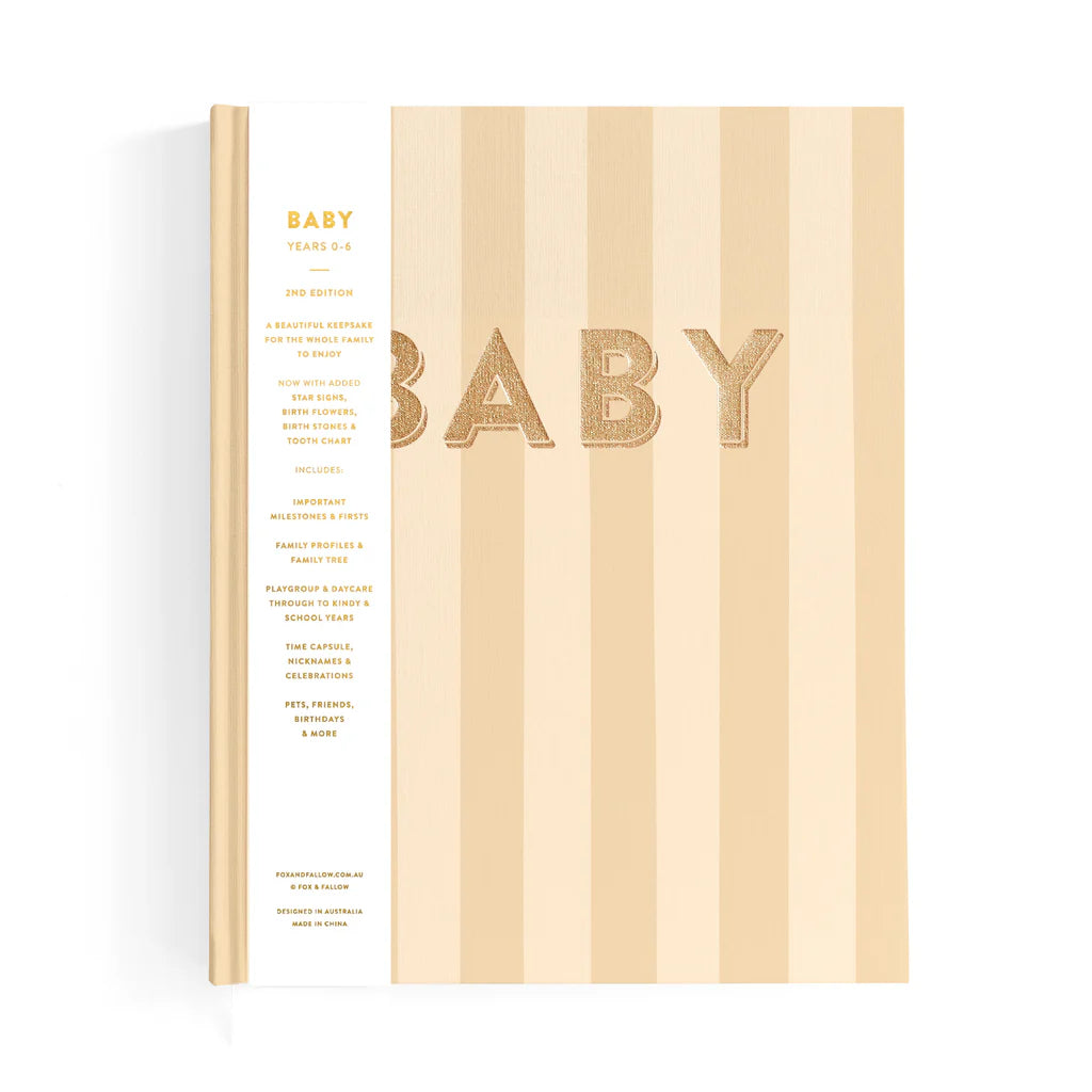 Unboxed Baby Book - Coffee Stripe