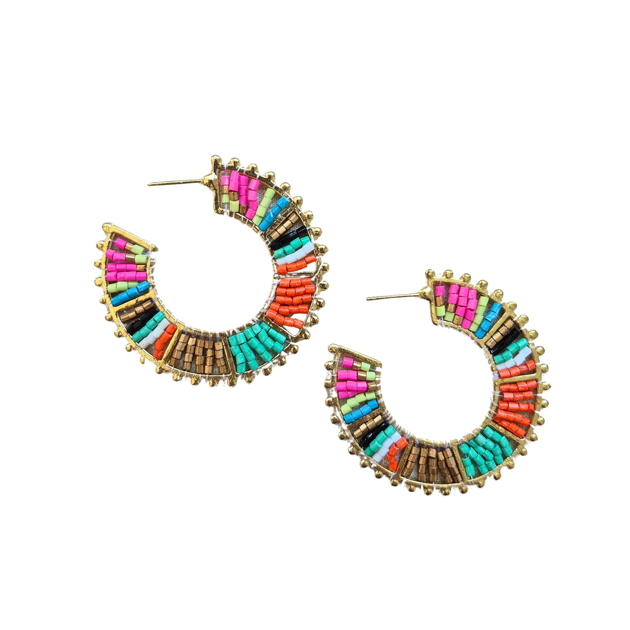 Beaded Multi Hoop Earrings