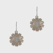 Two Tone Floral Backed Earrings - Silver/Gold