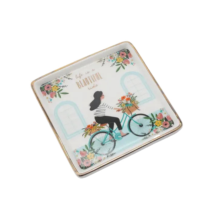 Flower Market 'life Is A..' Ceramic Trinket Dish