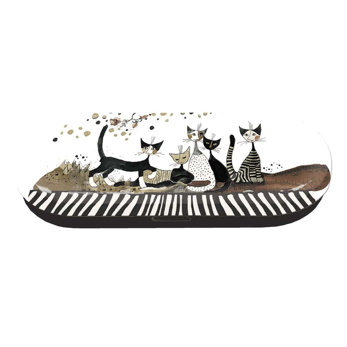Metal Glasses Case - Sepia Cats
