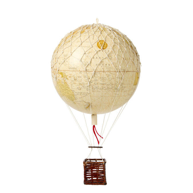 Hot Air Balloon Globe 20cm - Ivory