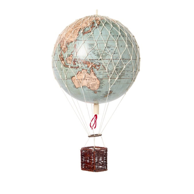 Hot Air Balloon Globe 20cm - Vintage Blue