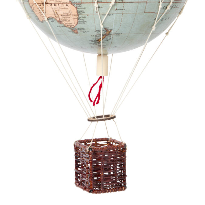 Hot Air Balloon Globe 20cm - Vintage Blue