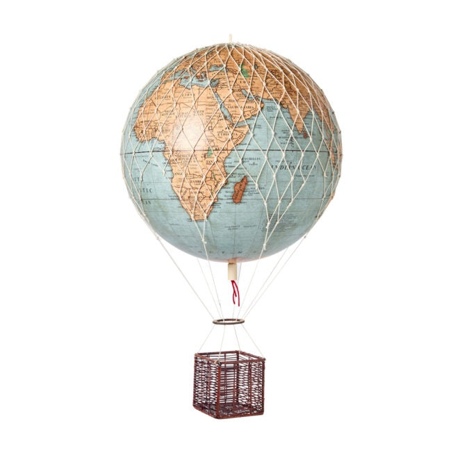 Hot Air Balloon Globe 30cm - Vintage Blue