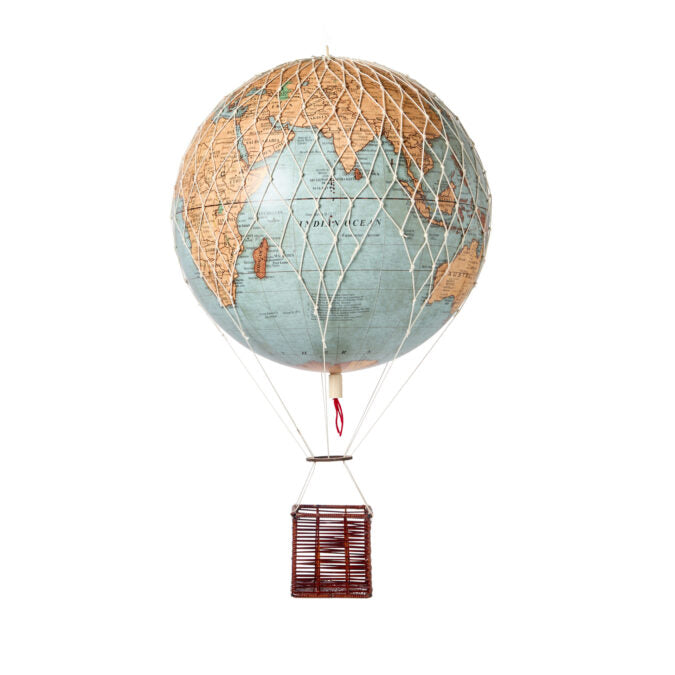 Hot Air Balloon Globe 30cm - Vintage Blue