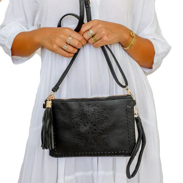 Mandala Cut Out Clutch Bag