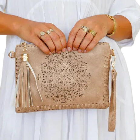 Mandala Cut Out Clutch Bag