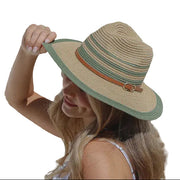 Classic Panama Hat with Detail Buckle - Sage