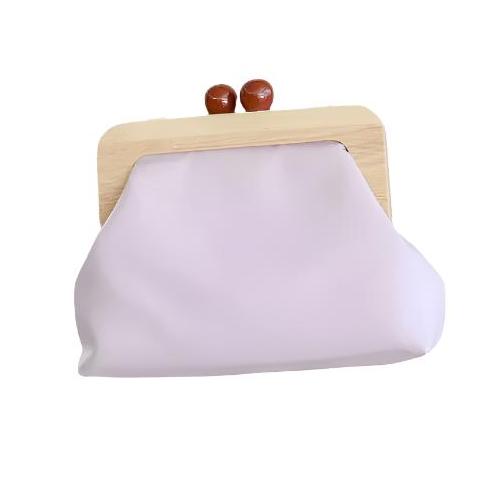 Wood Frame Clutch Bag
