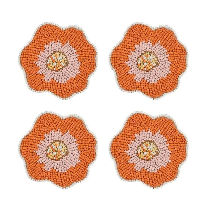Beaded Coasters Set of 4 - Floral