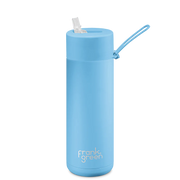 595mL Ceramic Bottle + Flip Straw Lid - Blue Lagoon