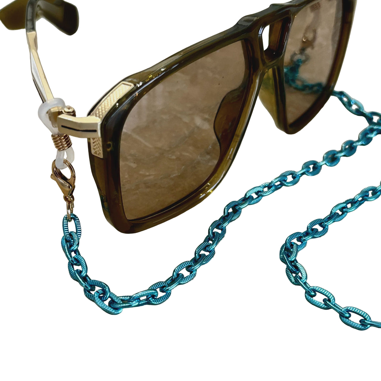 Glasses Chain Delicate - Metallic Turquoise
