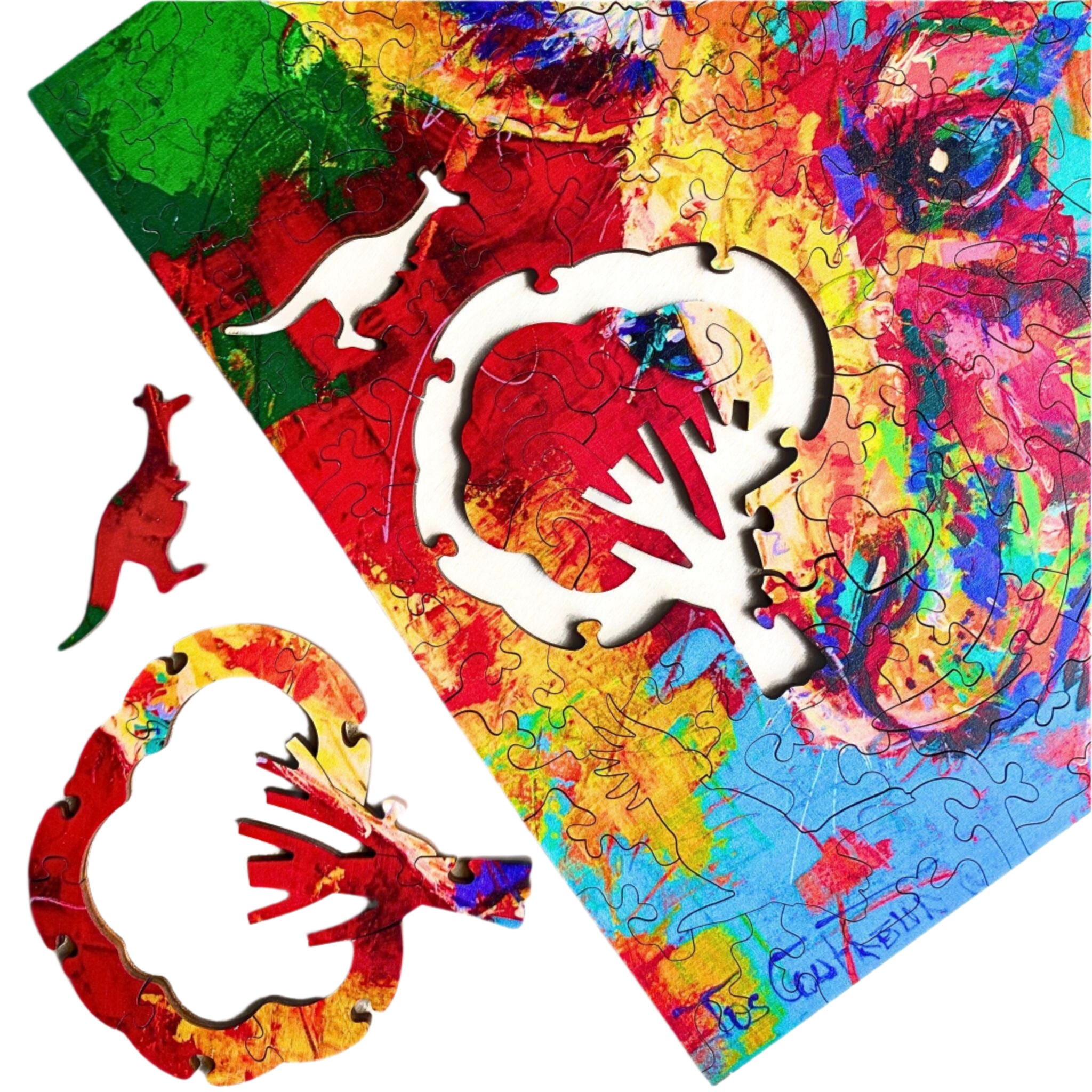 147pc Wooden Puzzle - Clive Kangaroo