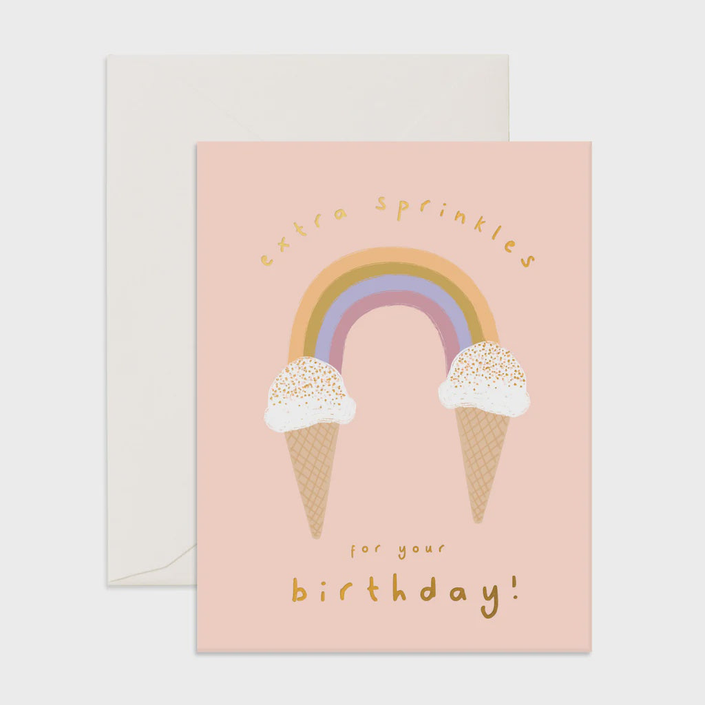 Extra Sprinkles Rainbow Cone Card