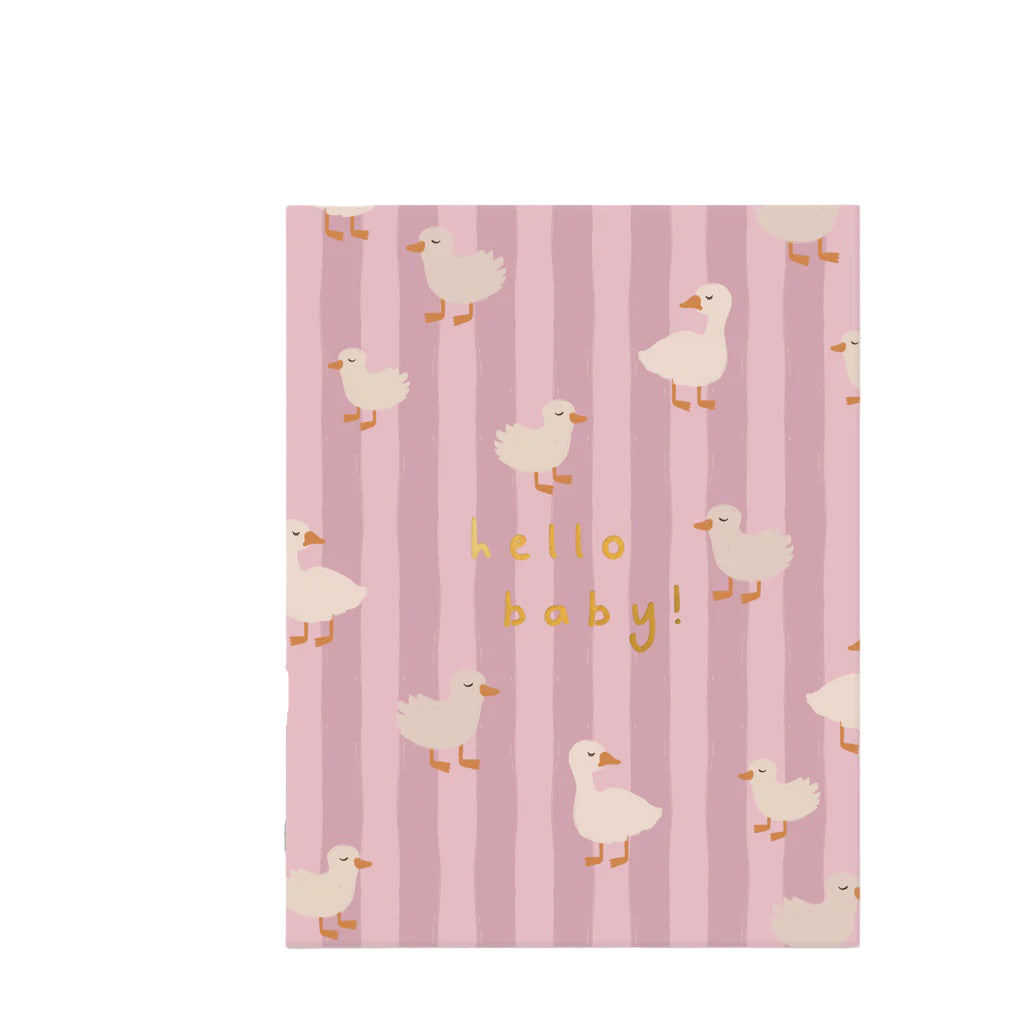 Hello Baby Ducks Pink Greeting Card