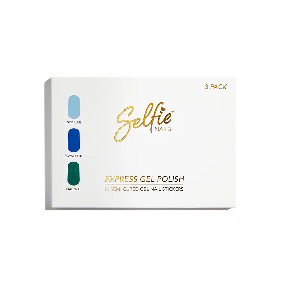 Express Gel Polish - Sky Blue, Royal Blue, Emerald