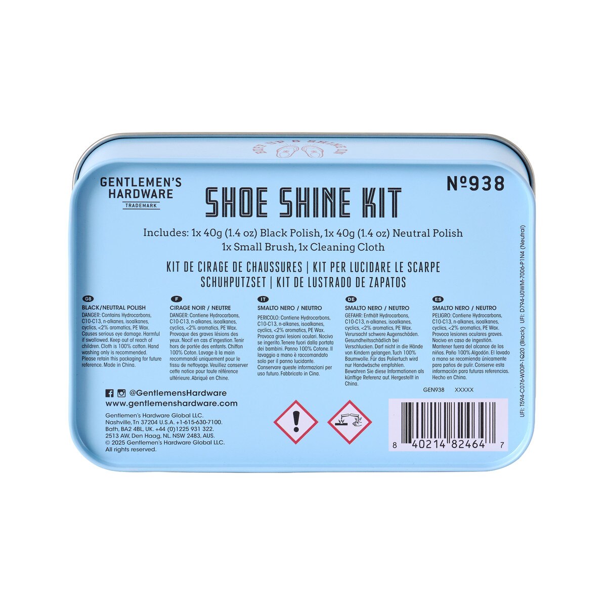 Shoe Shine Kit In A Tin