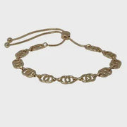 Cirlce Link Chain Slider Bracelet - Gold