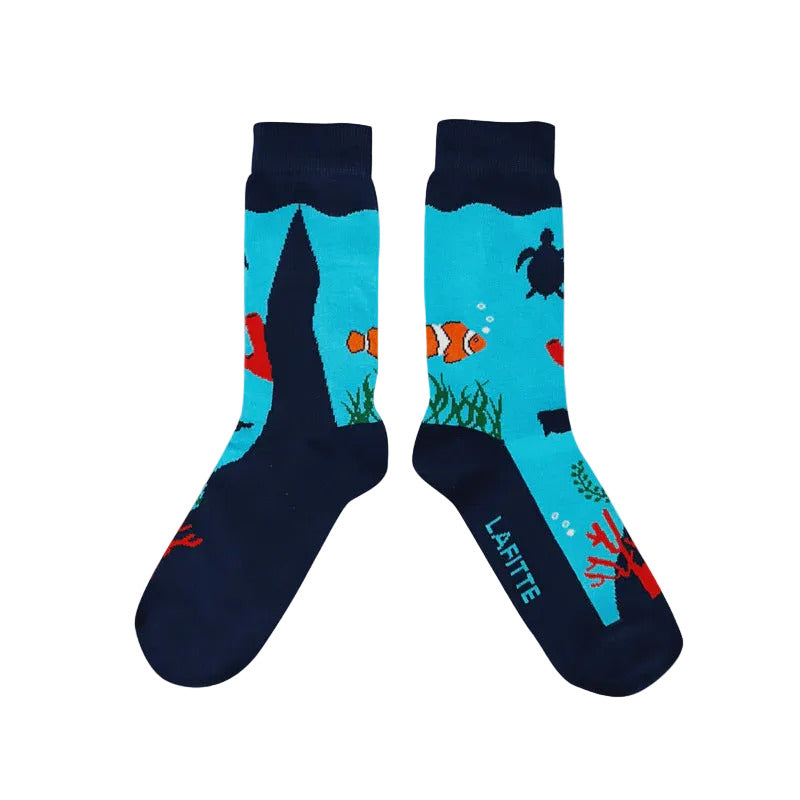 LAFITTE Socks - Great Barrier Reef - Blue (W8-11, M6-10)