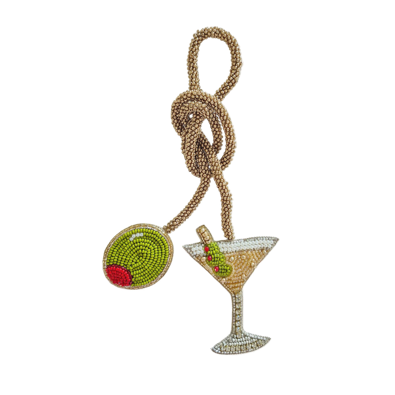 Beaded Bag Charm - Martini