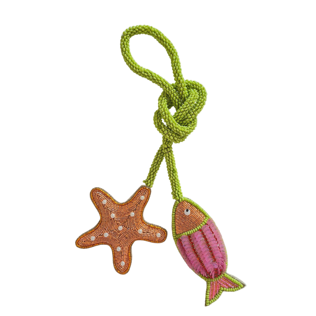Beaded Bag Charm - Fish & Starfish