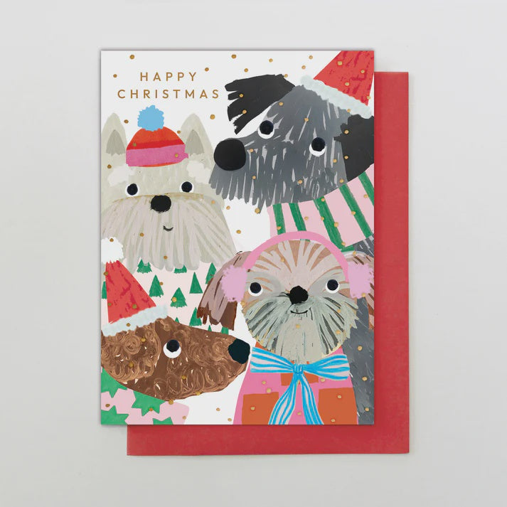 Happy Christmas Dogs In Snow Card