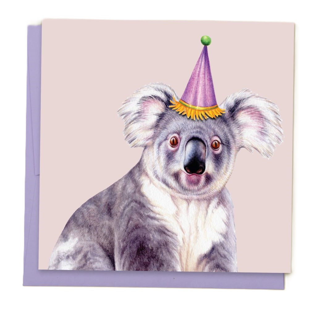 Koala With Party Hat Card