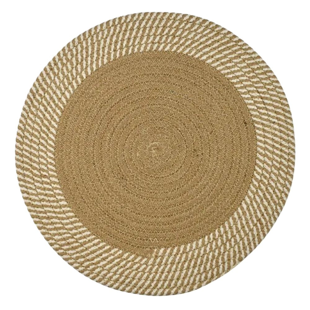 Demi Cotton Round Placemat 38cm - Natural/Ivory