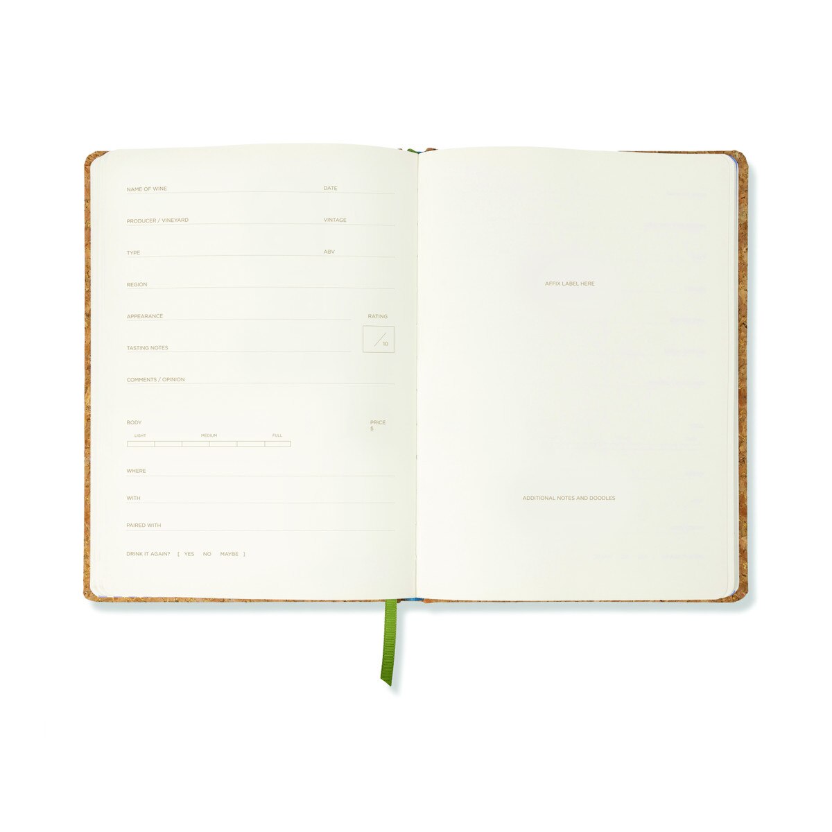 Wine Journal - Cork Wine Bottle