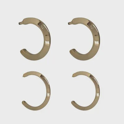 Folded Point Tube Hoop Earrings (Pair) - Gold