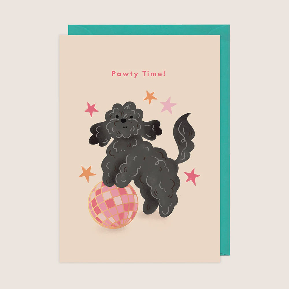 Black Dog Cookapoo Disco Ball Pawty Time Card
