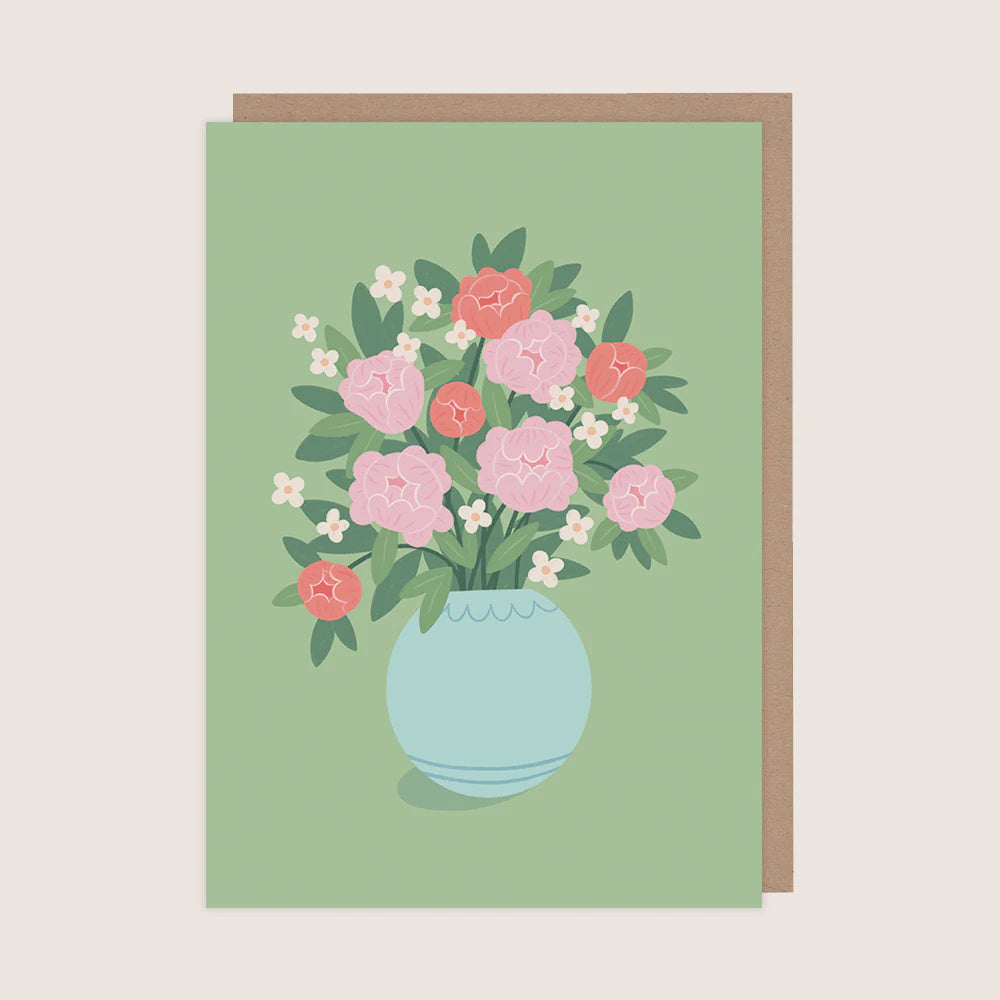 Peonies Greetings Card