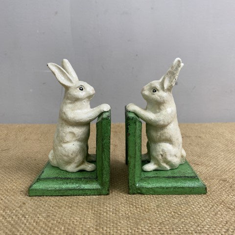 Cast Iron Bookends - White Rabbit