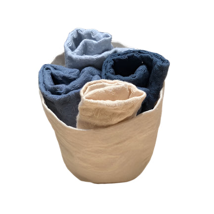 4pc Waffle Cotton Cloths with Pouch