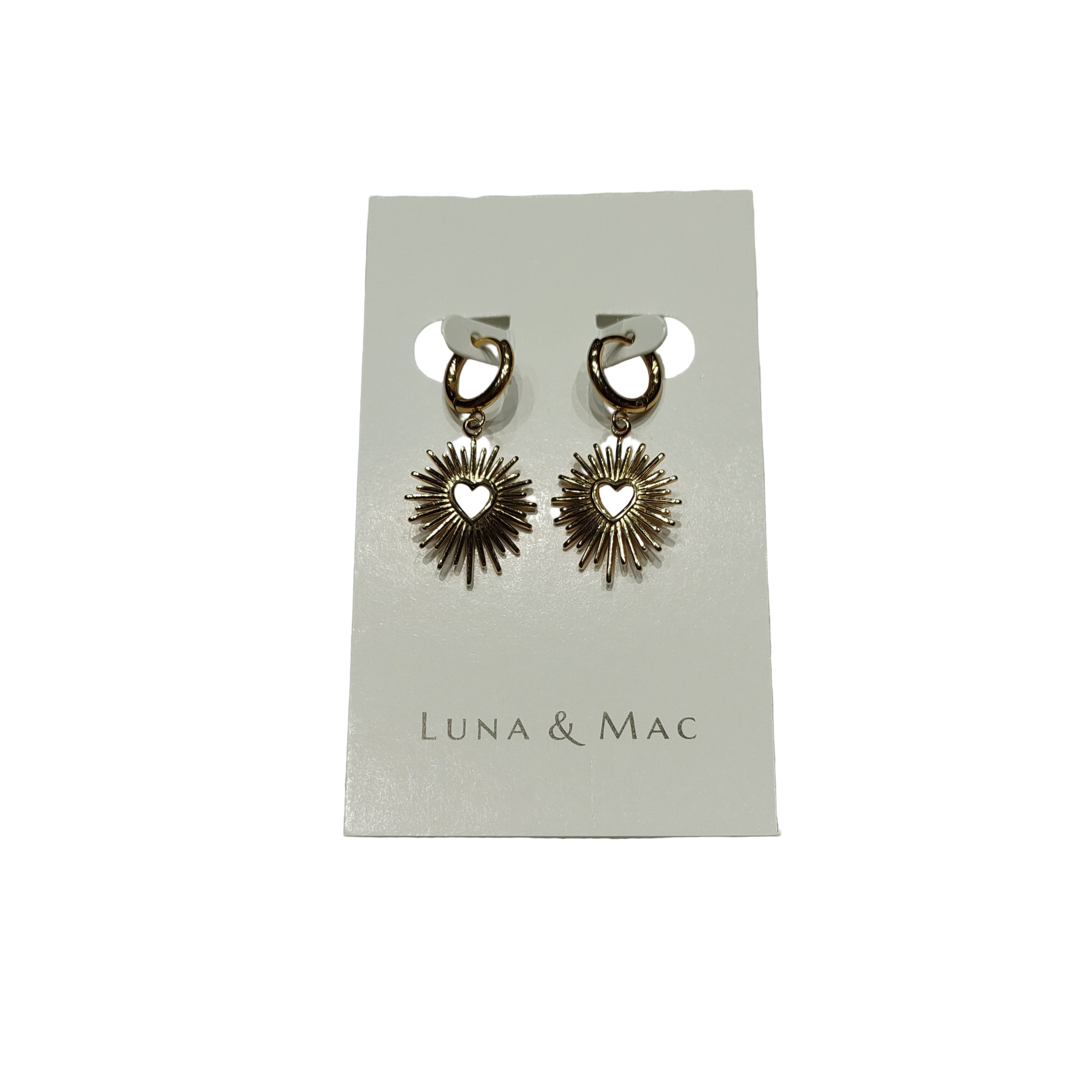 Astral Hearts Gold Huggie Earrings