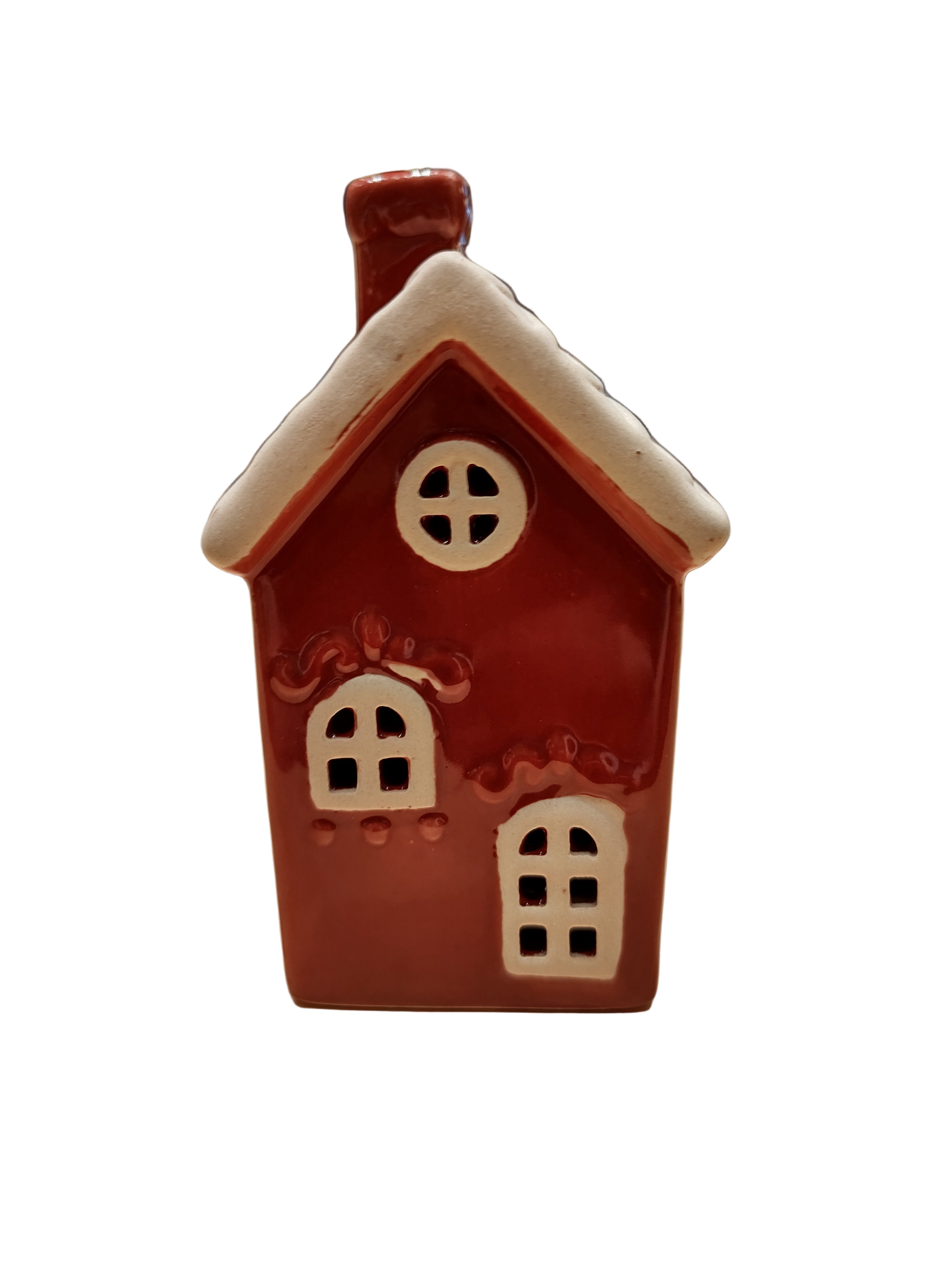 Tealight Holder - Christmas Red House