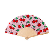 Hand Fan - Pink Cherries
