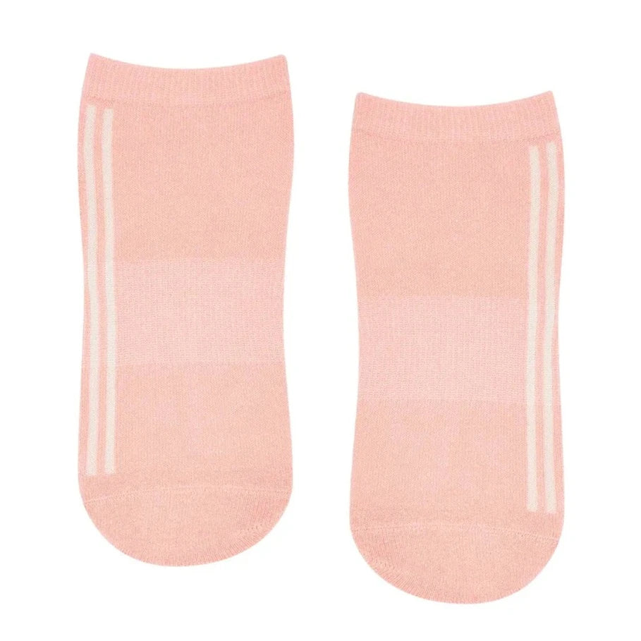 Classic Low Rise Grip Socks - Guava Stripes