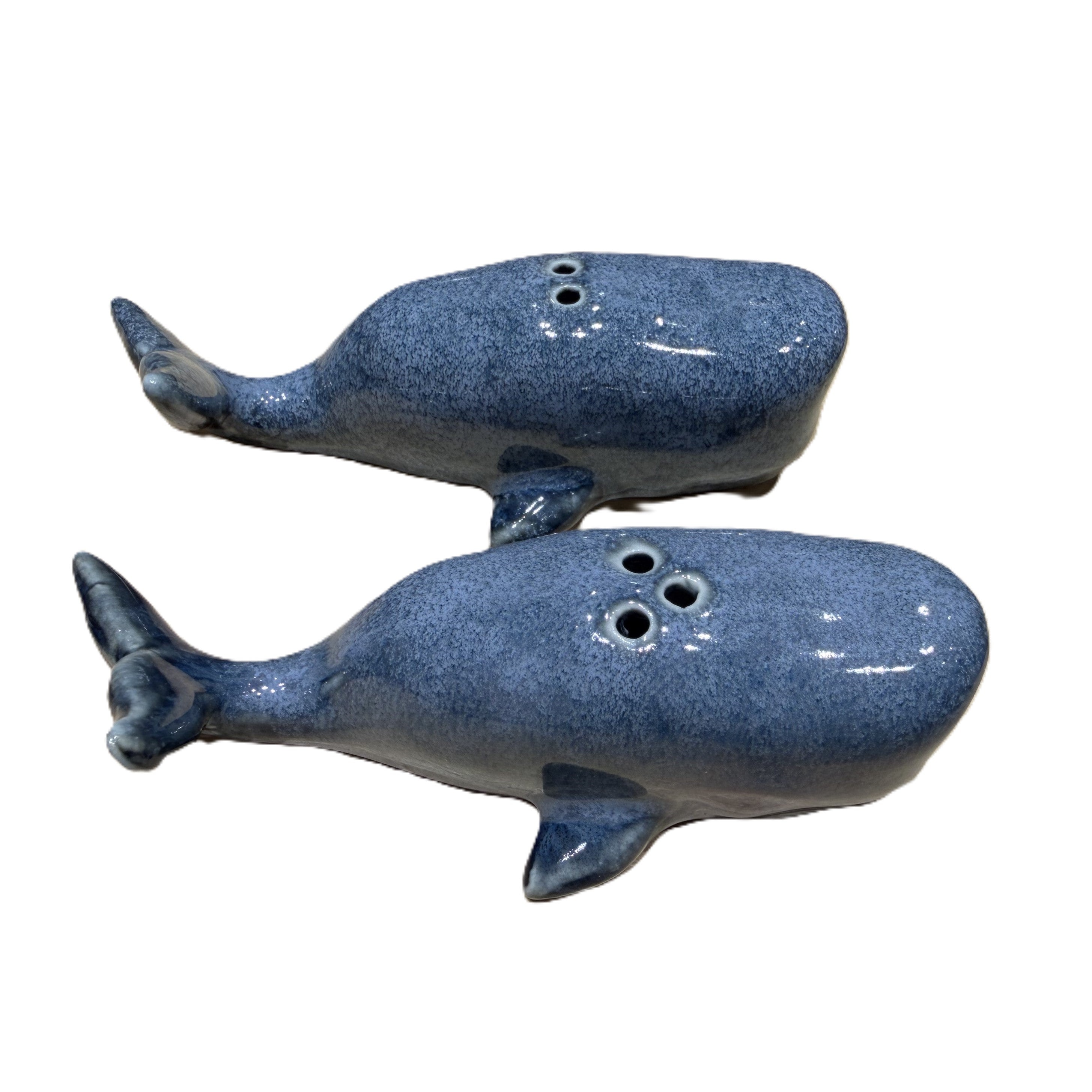 Ceramic Salt and Pepper Set - Whales