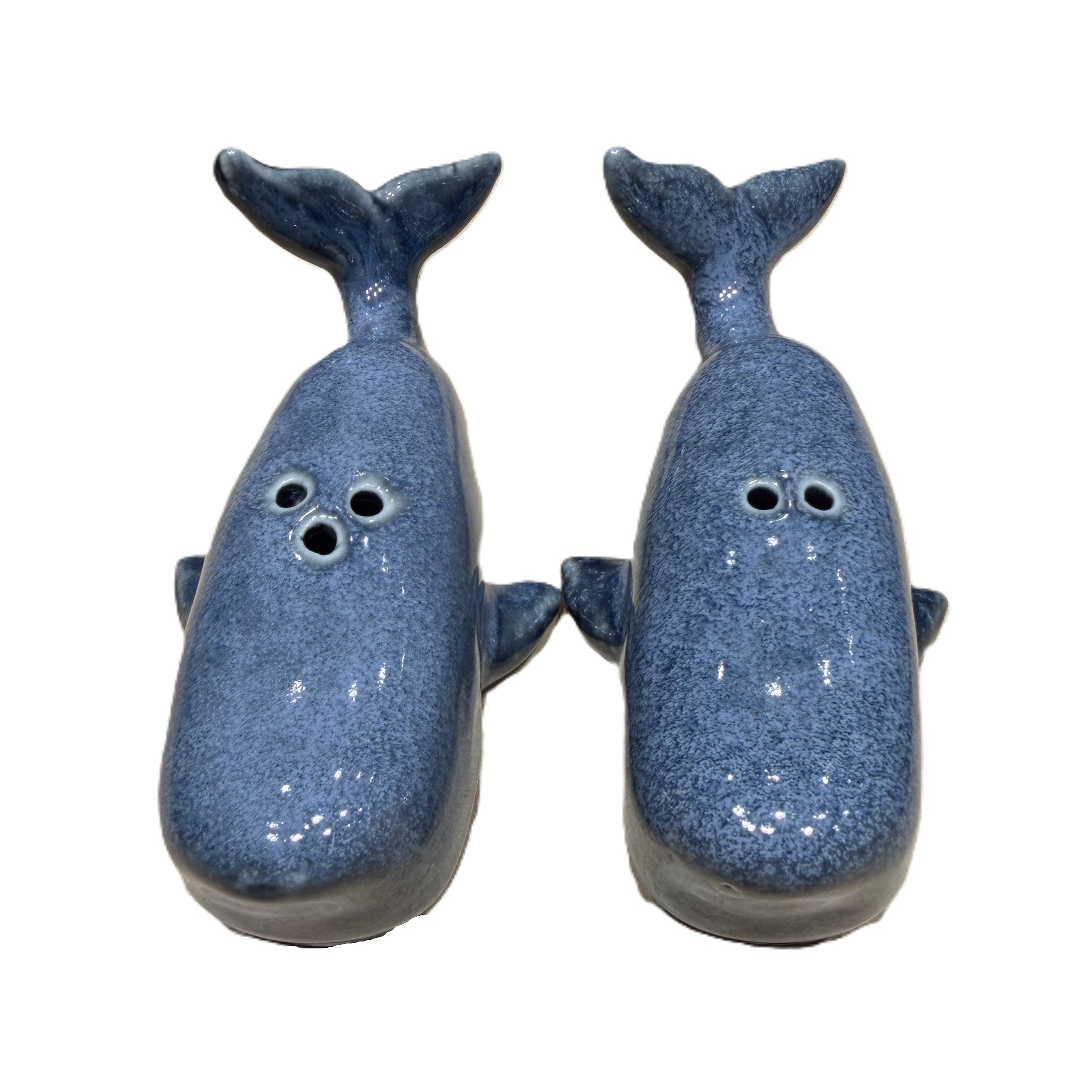 Ceramic Salt and Pepper Set - Whales