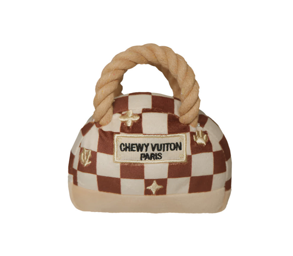 Squeaker Toy - Chewy Vuiton Bag, Cream