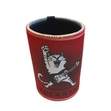 Printed Stubby Cooler - Rockstar Cat