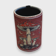 Printed Stubby Cooler - Magic Mushrooms Red