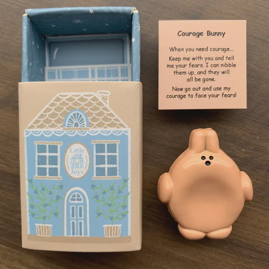 Metal Worry Stone - Courage Bunny