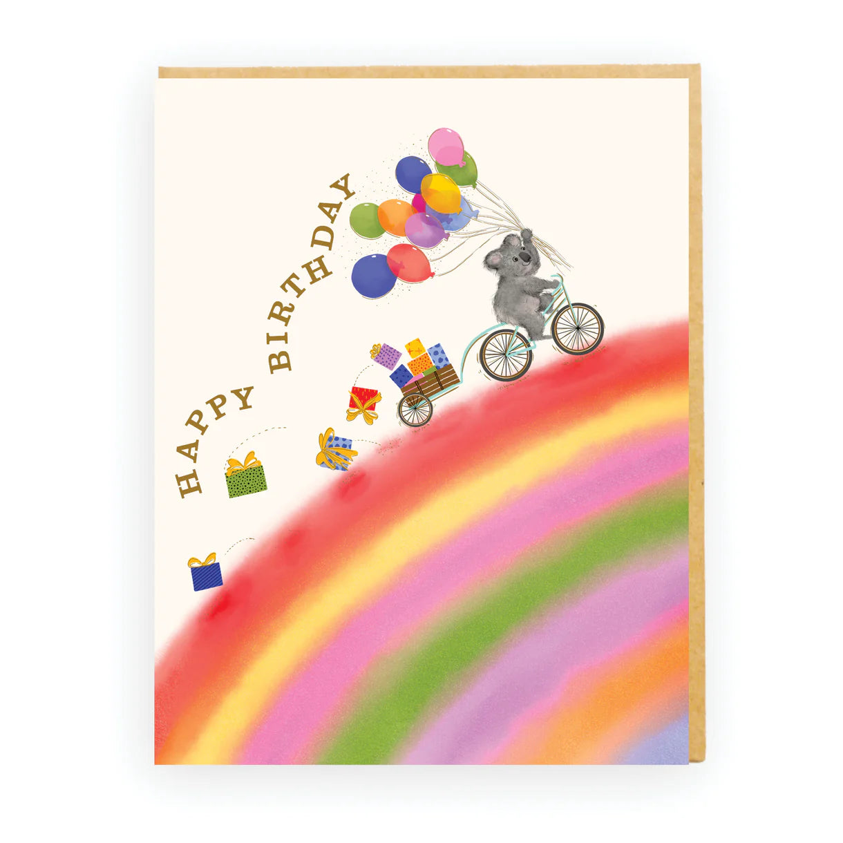 Koala Riding Rainbow Card