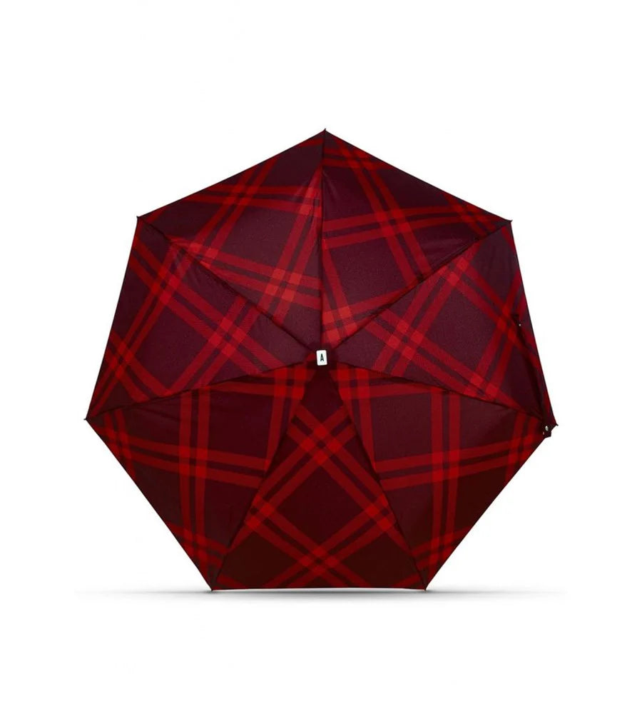 Micro Umbrella - Islington Burgundy & Red Tweed